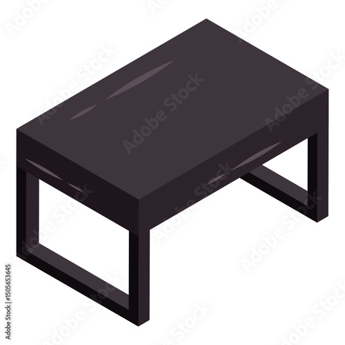 A colored design icon of rectangular table