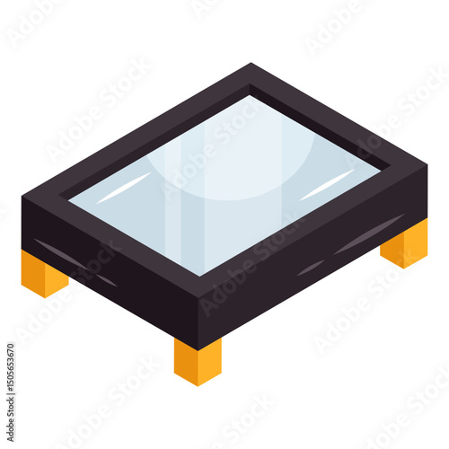 Editable design icon of square table