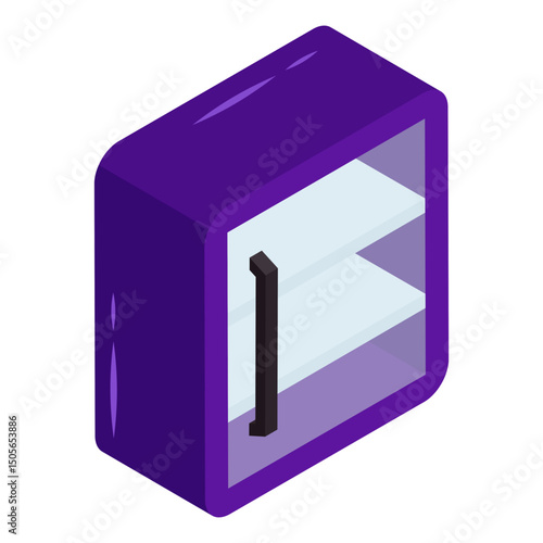 A flat vector design of fridge