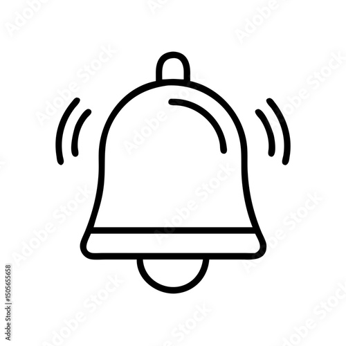 Alarm bell icon on transparent background for web and graphic design