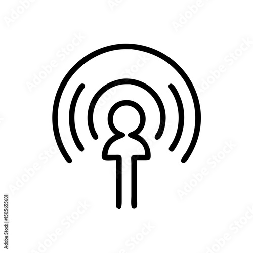 Broadcasting podcast icon on transparent background for web and graphic design