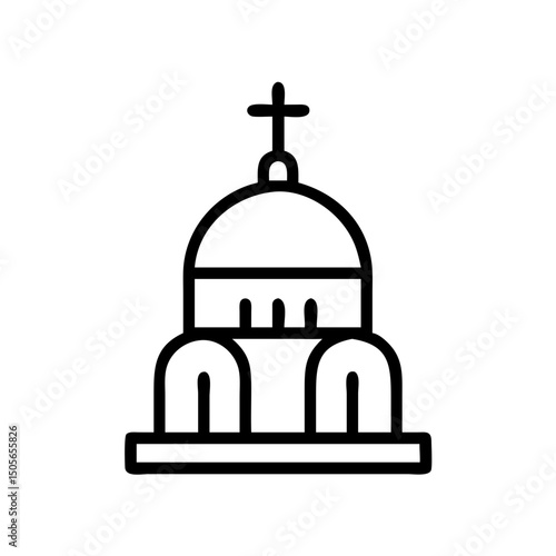 Church dome icon on transparent background for web and graphic design