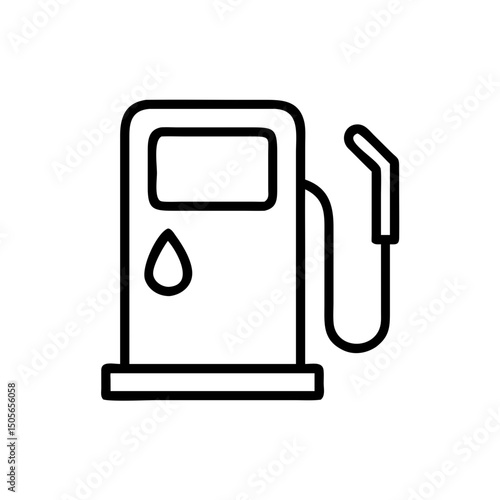 Gas station icon on transparent background for web and graphic design