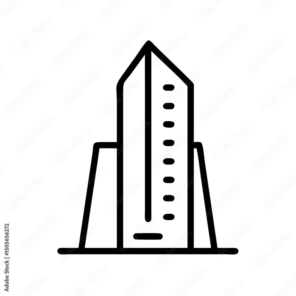 Modern skyscraper icon on transparent background for web and graphic design Modern skyscraper icon on transparent background for web and graphic design