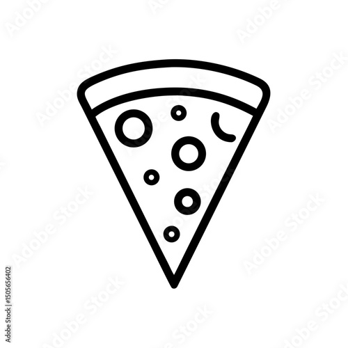Pizza slice icon on transparent background for web and graphic design