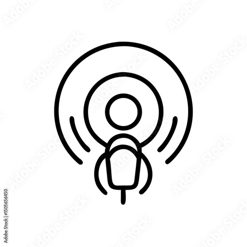 Podcast disc icon on transparent background for web and graphic design