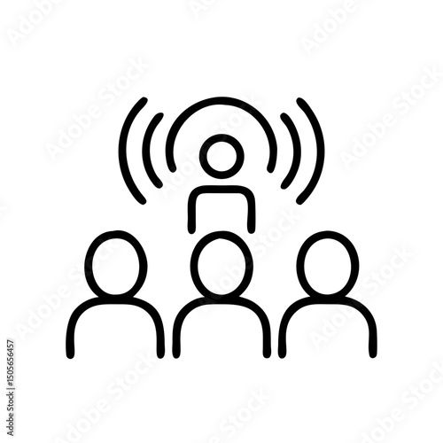 Podcast audience icon on transparent background for web and graphic design