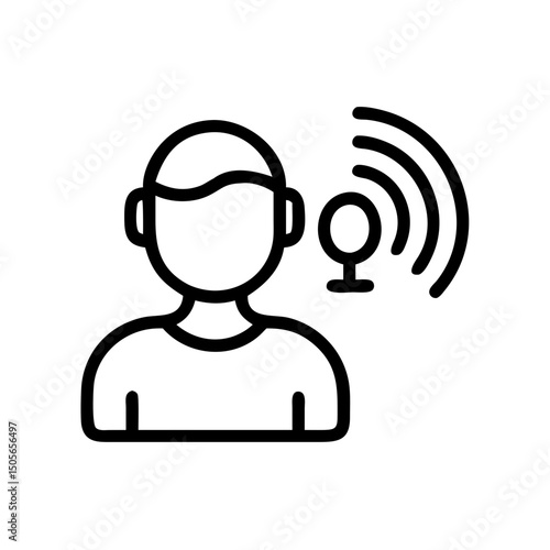 Podcast listener icon on transparent background for web and graphic design