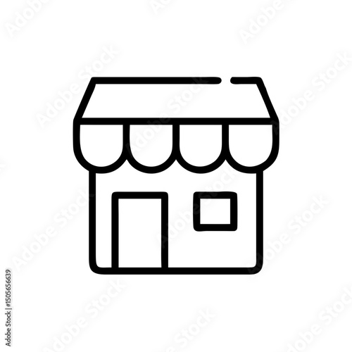 Retail storefront icon on transparent background for web and graphic design