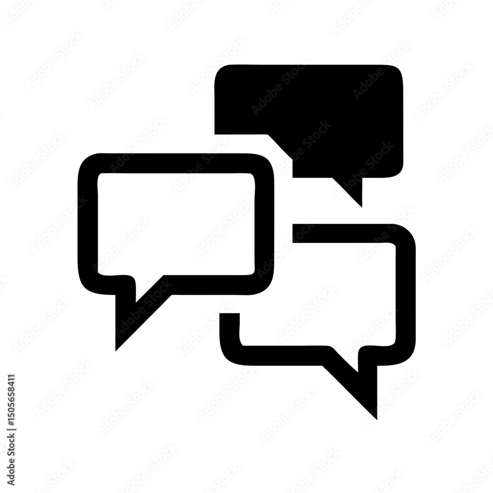 Silhouette speech bubbles icon on transparent background for web and graphic design Silhouette speech bubbles icon on transparent background for web and graphic design
