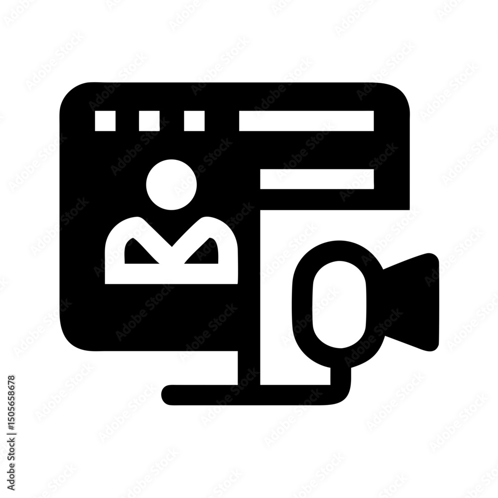 Silhouette video podcast editing icon on transparent background for web and graphic design Silhouette video podcast editing icon on transparent background for web and graphic design