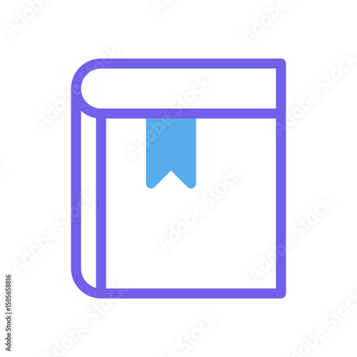 Stylized book icon with prominent bookmark representing knowledge and study