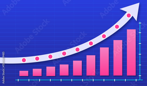 Abstract financial chart. Financial data graph chart, vector illustration.