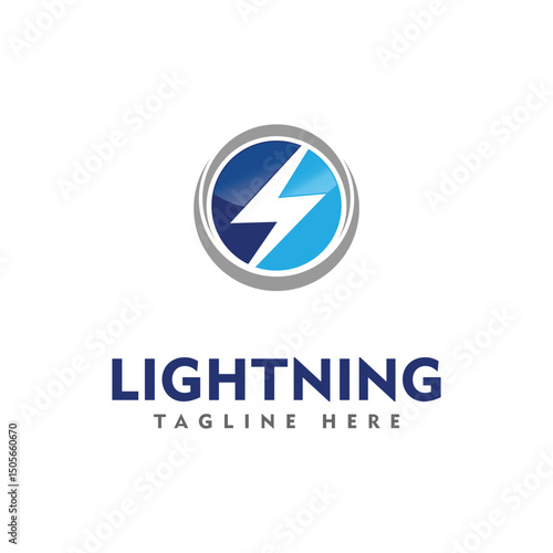 thunder electric speed logo design template