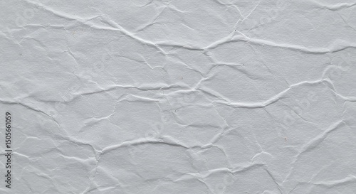 Crumpled White Paper Texture Background Close-up for Creative Design Projects