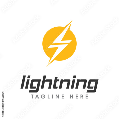 thunder electric speed logo design template