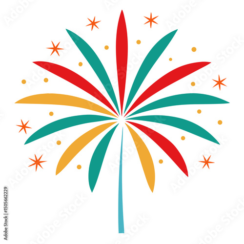 colorful fireworks vector illustration