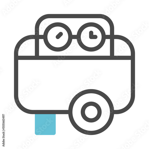Abstract minimalistic representation of a retro styled vehicle with eyes