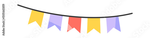Colorful decorative flags garland cartoon