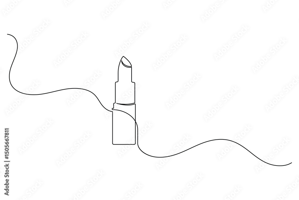 Lipstick continuous one line drawing and minimalist style isolate outline vector icon Lipstick continuous one line drawing and minimalist style isolate outline vector icon