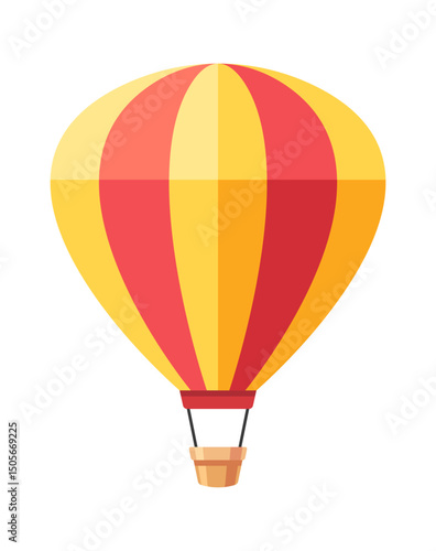 Air hot balloon raising upward