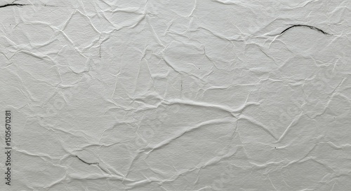 Textured White Paper Background with Wrinkles and Subtle Fiber Details
