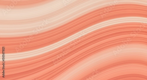 Wavy Abstract Background with Coral and Cream Gradient Texture