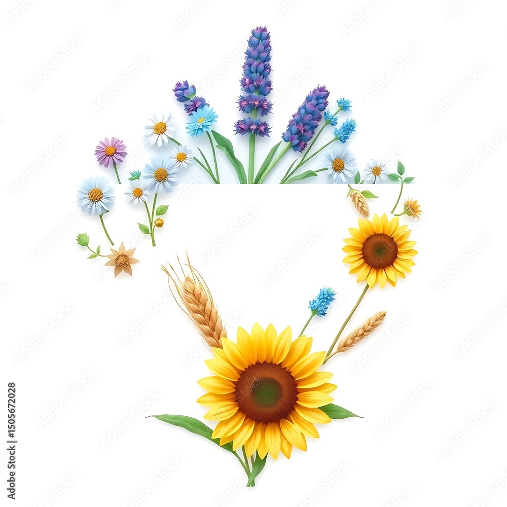 Naklejka premium bunch of ukrainian flowers