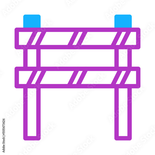 Minimalist vector illustration of a temporary barrier with modern color scheme