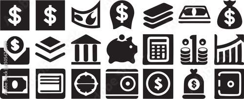 Finance and Money Management Line Icons