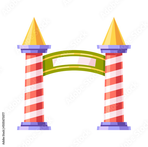 Amusement park entrance gate cartoon