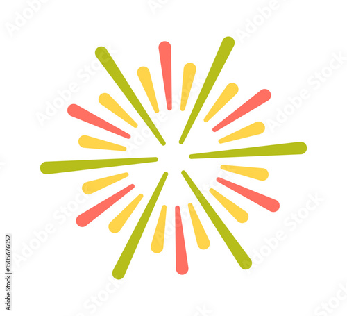 Colorful salute flash cartoon element