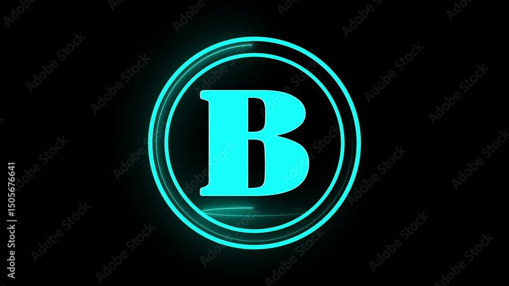 letter B .3D Rendering. Glow Alphabet Number in sphere .Animation Video Template For Your Business letter A from metallic cubes, 3D letter animation chroma key black screen background. 4k letter B .3D Rendering. Glow Alphabet Number in sphere .Animation Video Template For Your Business letter A from metallic cubes, 3D letter animation chroma key black screen background. 4k