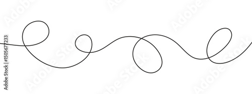 Squiggle line design element. Seamless pattern of continuous wavy lines. Curved line design. 