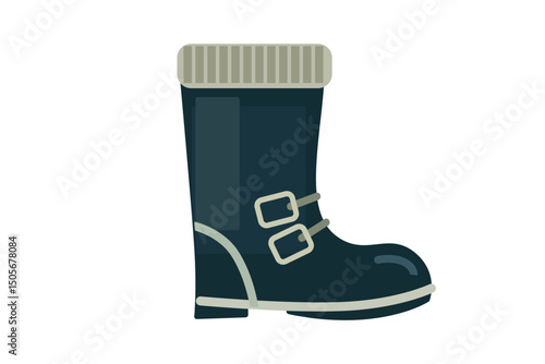 These trendy winter boots have a cozy cuff, designed for comfort and style in wet weather conditions
