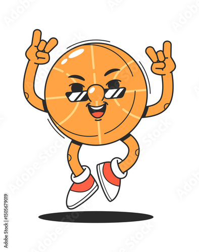 Funky cool basketball groovy character