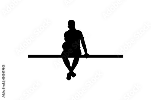 A football player is sitting on the bench vector.