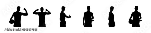 Football player vector set.