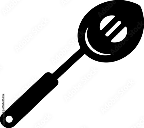 Spatula With Egg Silhouette Vector Illustration 
