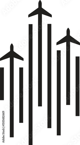 Airplane mood aeroplane icon aerodrome plane air vector aviation silhouette take off outline flight
