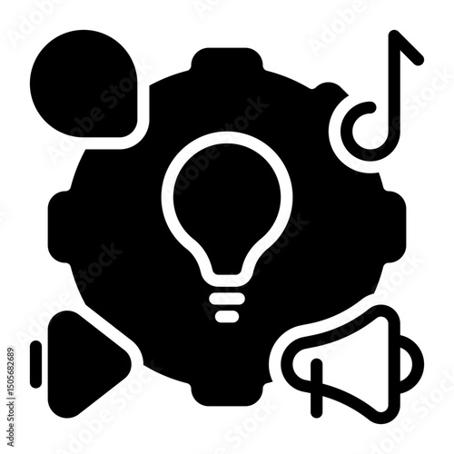 content management icon, glyph icon style