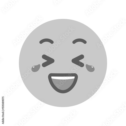 涙を流して笑っているニコニコ顔の絵文字｜爆笑や大笑い、うれし泣きのイラスト