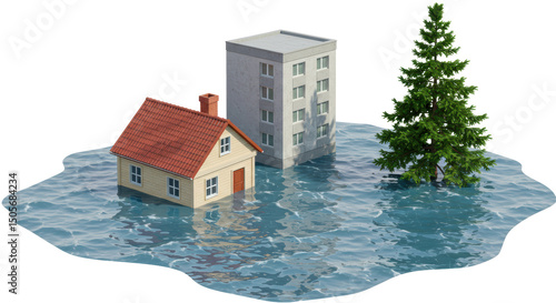 Photography Isolated Flood Scene