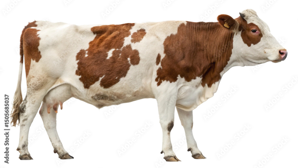 Brown and White Cow Isolated On Transparent Background Brown and White Cow Isolated On Transparent Background
