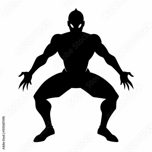 Superhero in Power Pose – Muscular Comic Figure Vector