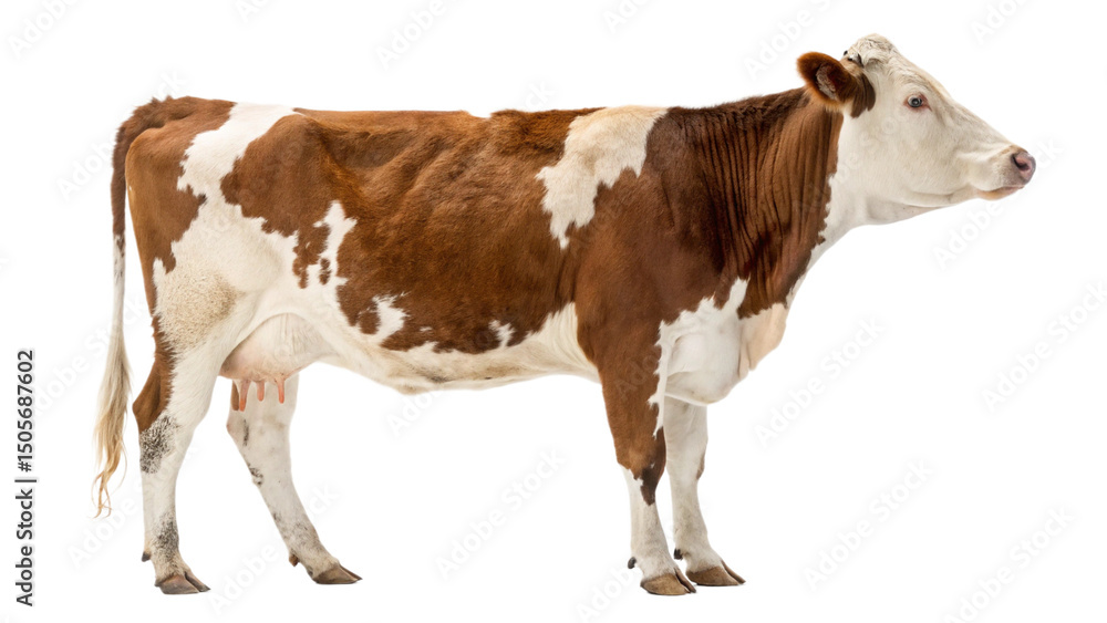 Brown and White Cow Isolated On Transparent Background Brown and White Cow Isolated On Transparent Background