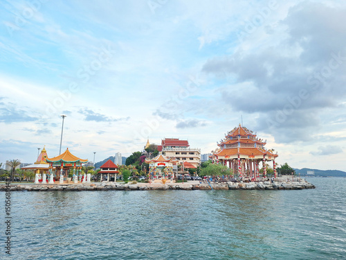 Koh Loy Park is an attraction at Sriracha. Koh Loy is a very small island connected to the mainland of Sriracha by a long bridge. Chonburi, Thailand.