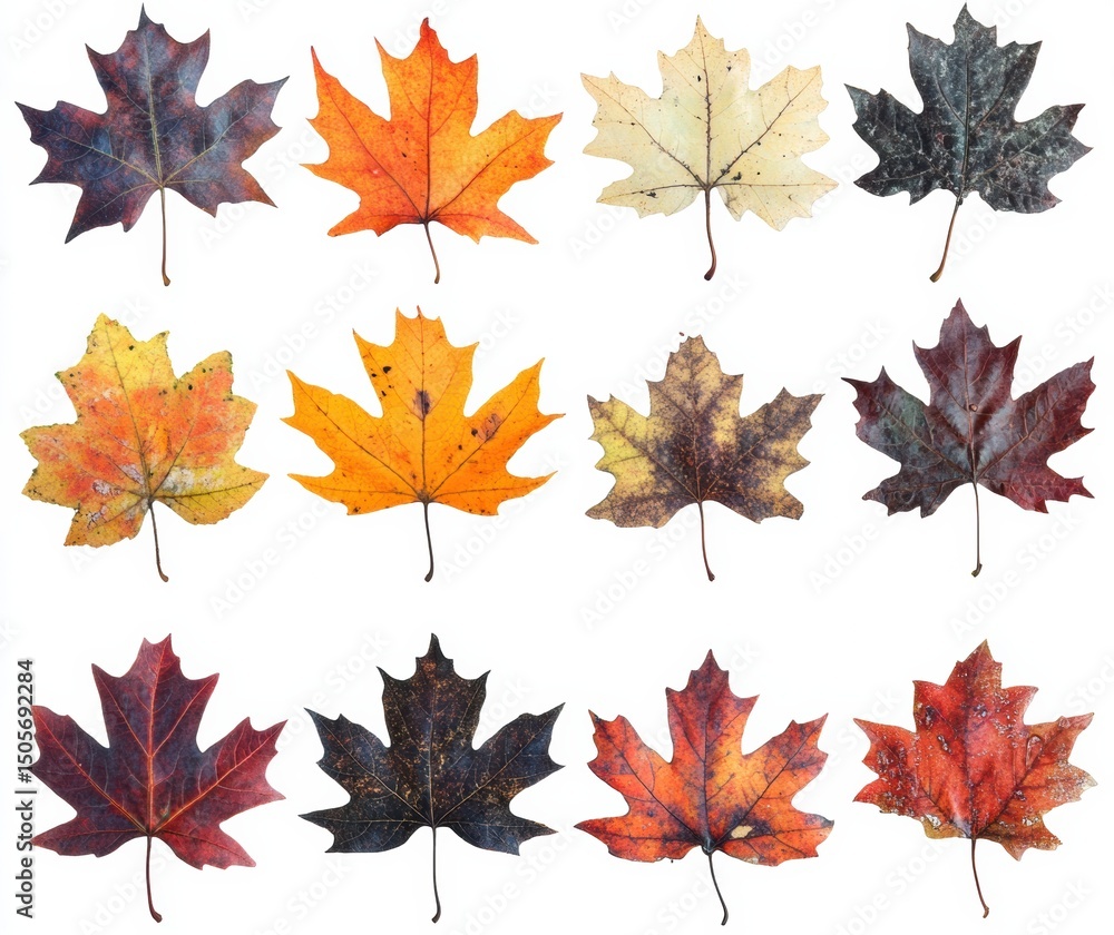 Fototapeta premium set of autumn leaves