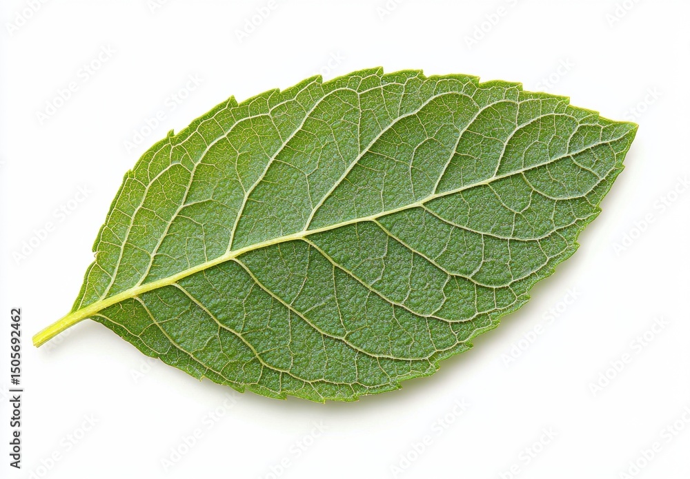 Obraz premium green leaf isolated on white background