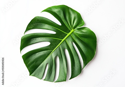 green leaf on white background